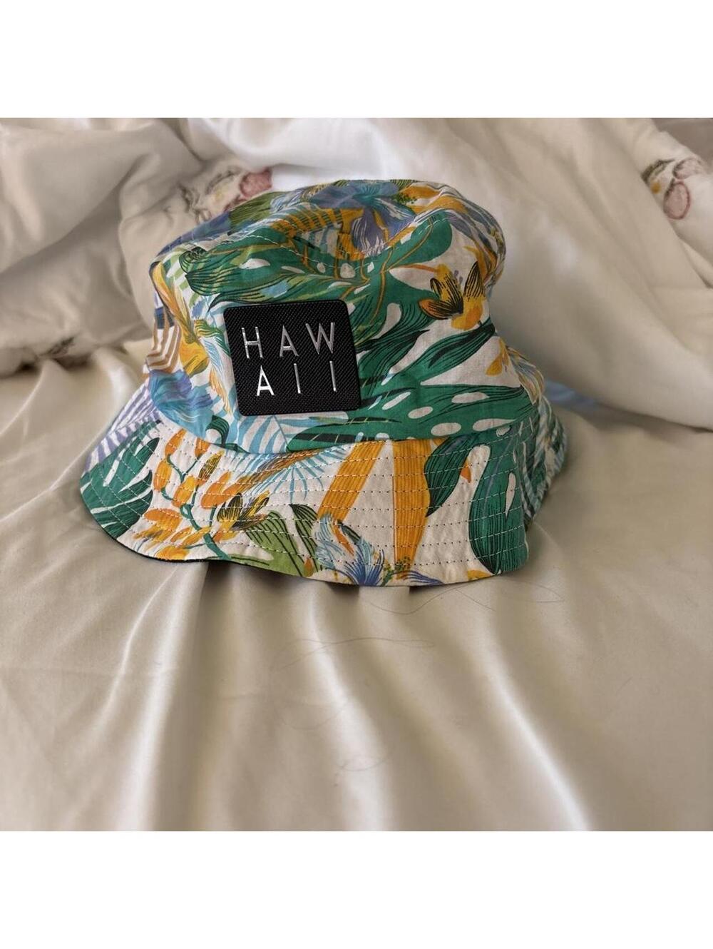 Robin Ruth Tropical Print Bucket Hat with Hawaii Patch